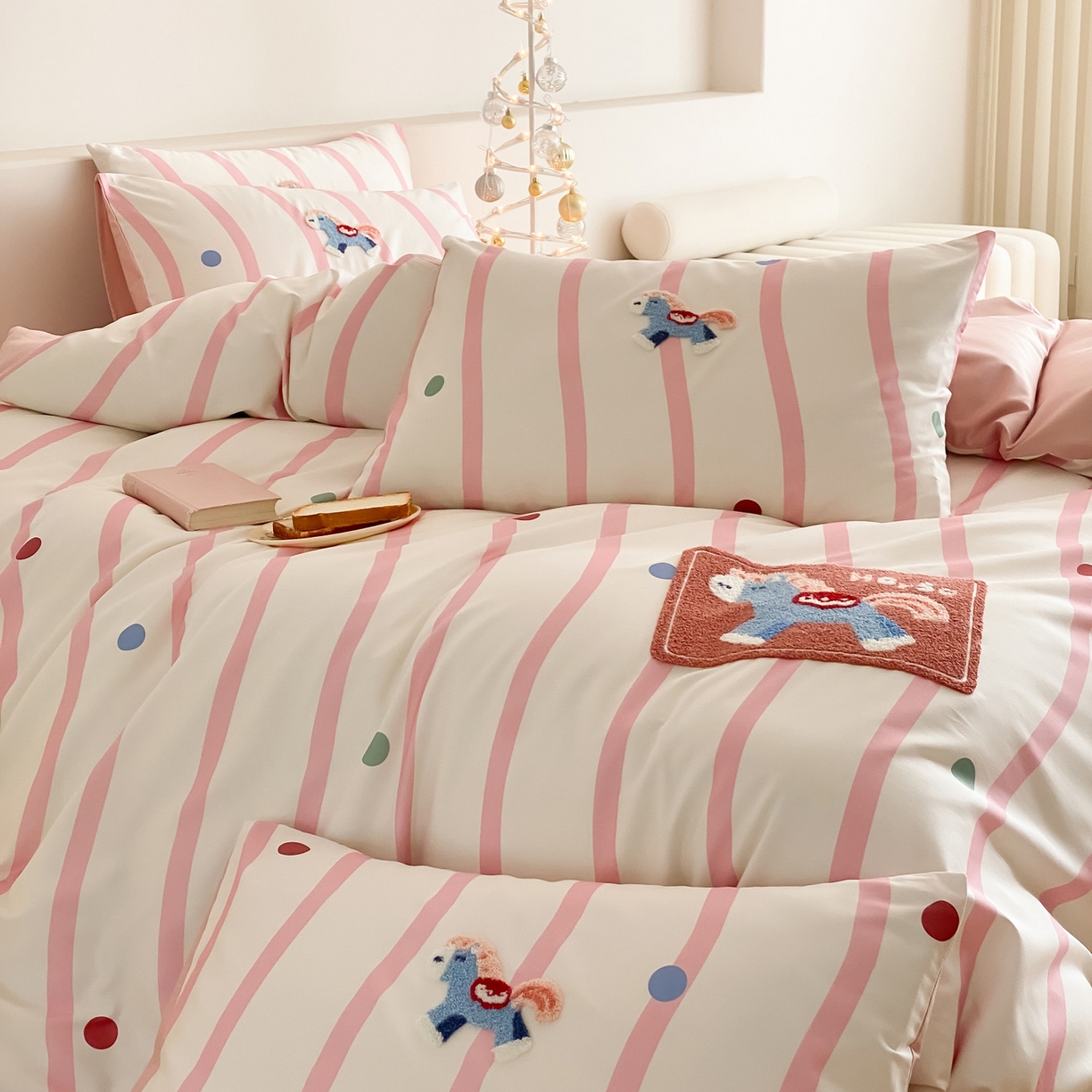 91家纺网 家纺一手货源 找家纺 如一 2026新款50S数码全棉长绒棉纯棉毛巾绣四件套 萌萌马