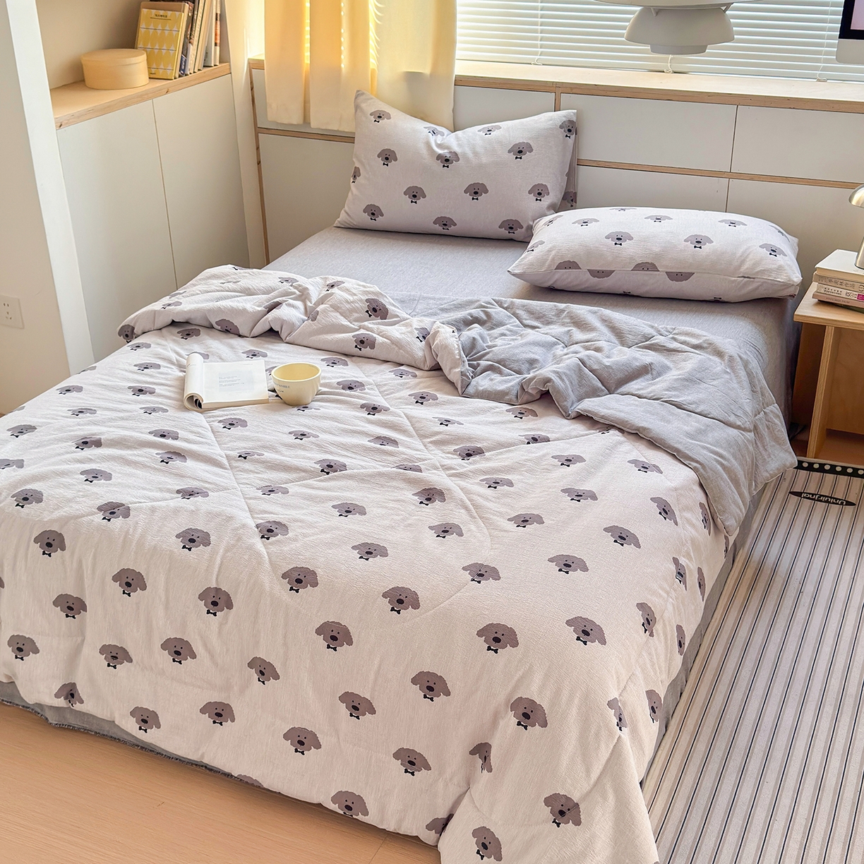 91家纺网 家纺一手货源 找家纺 （总）老帅的工厂店 2026新款A类大豆色织提花夏被