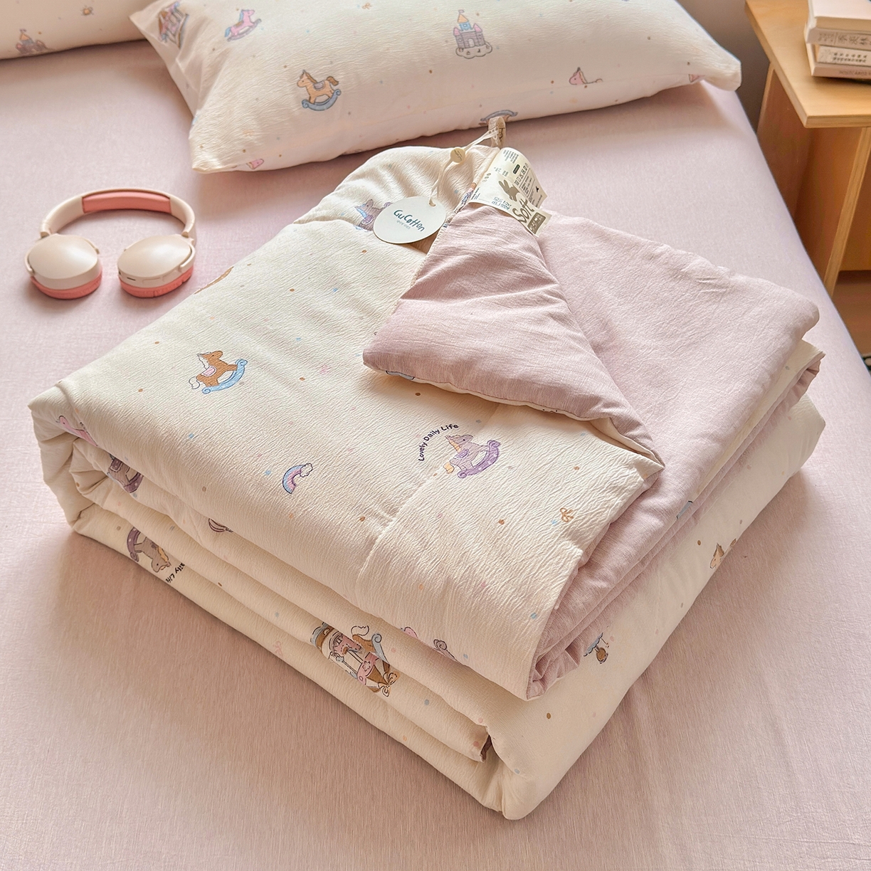 91家纺网 家纺一手货源 找家纺 （总）老帅的工厂店 2026新款A类大豆色织提花夏被