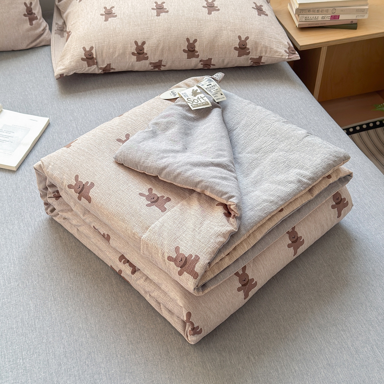 91家纺网 家纺一手货源 找家纺 （总）老帅的工厂店 2026新款A类大豆色织提花夏被