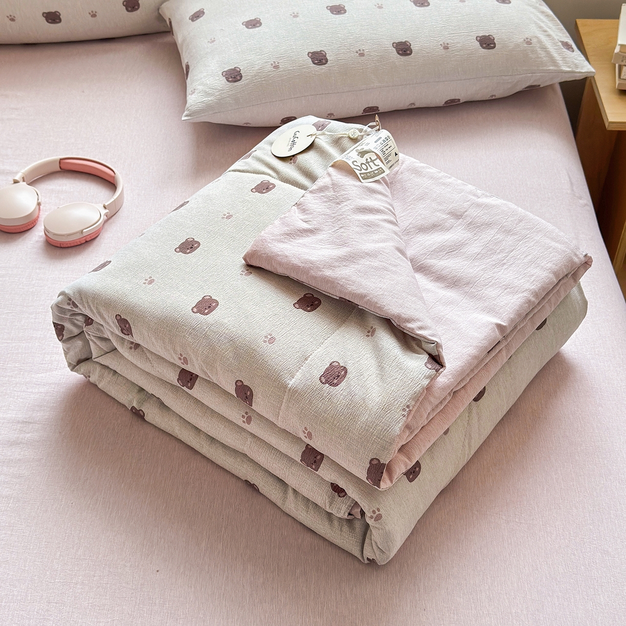 91家纺网 家纺一手货源 找家纺 （总）老帅的工厂店 2026新款A类大豆色织提花夏被