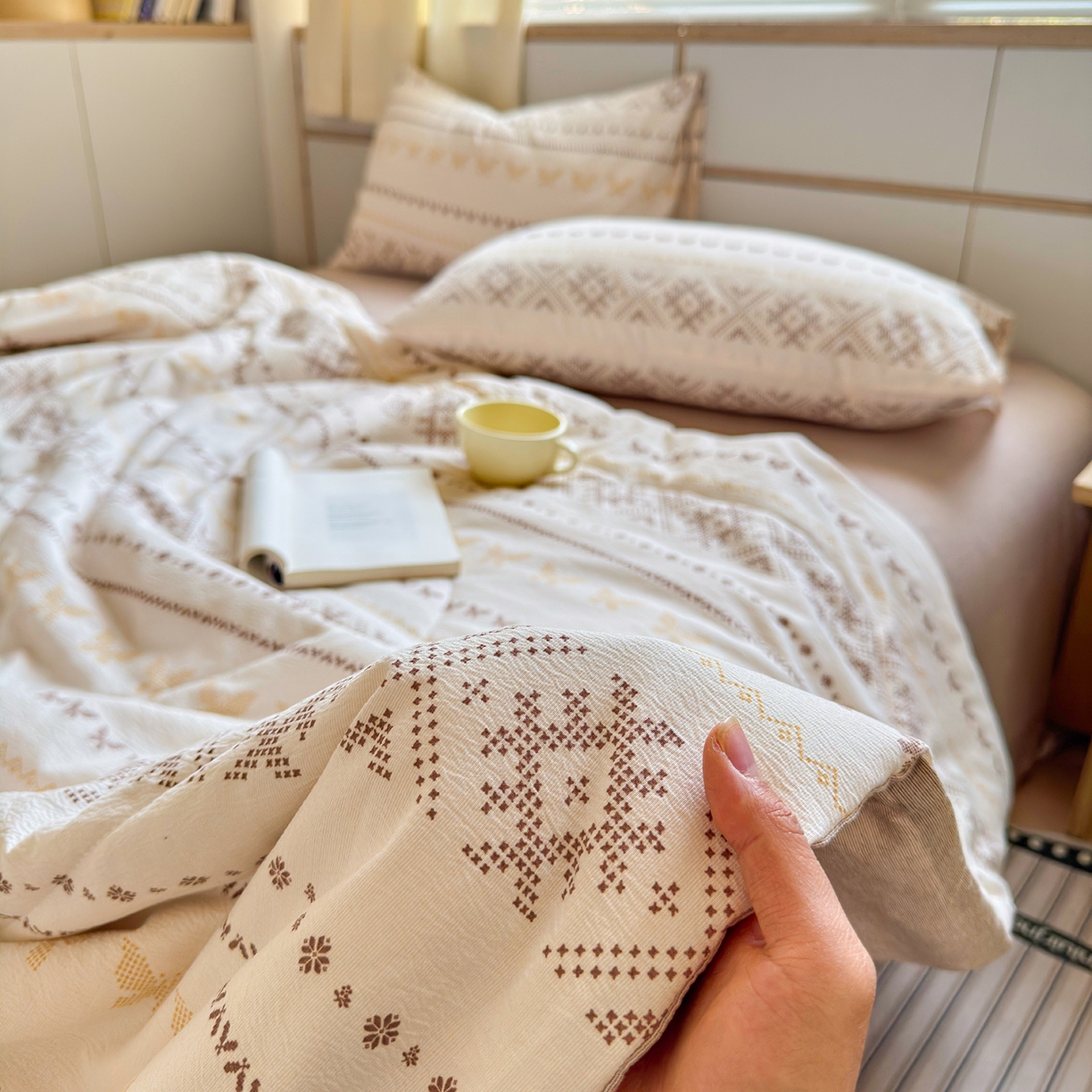 91家纺网 家纺一手货源 找家纺 老帅的工厂店 2026新款A类大豆色织提花夏被 简碟