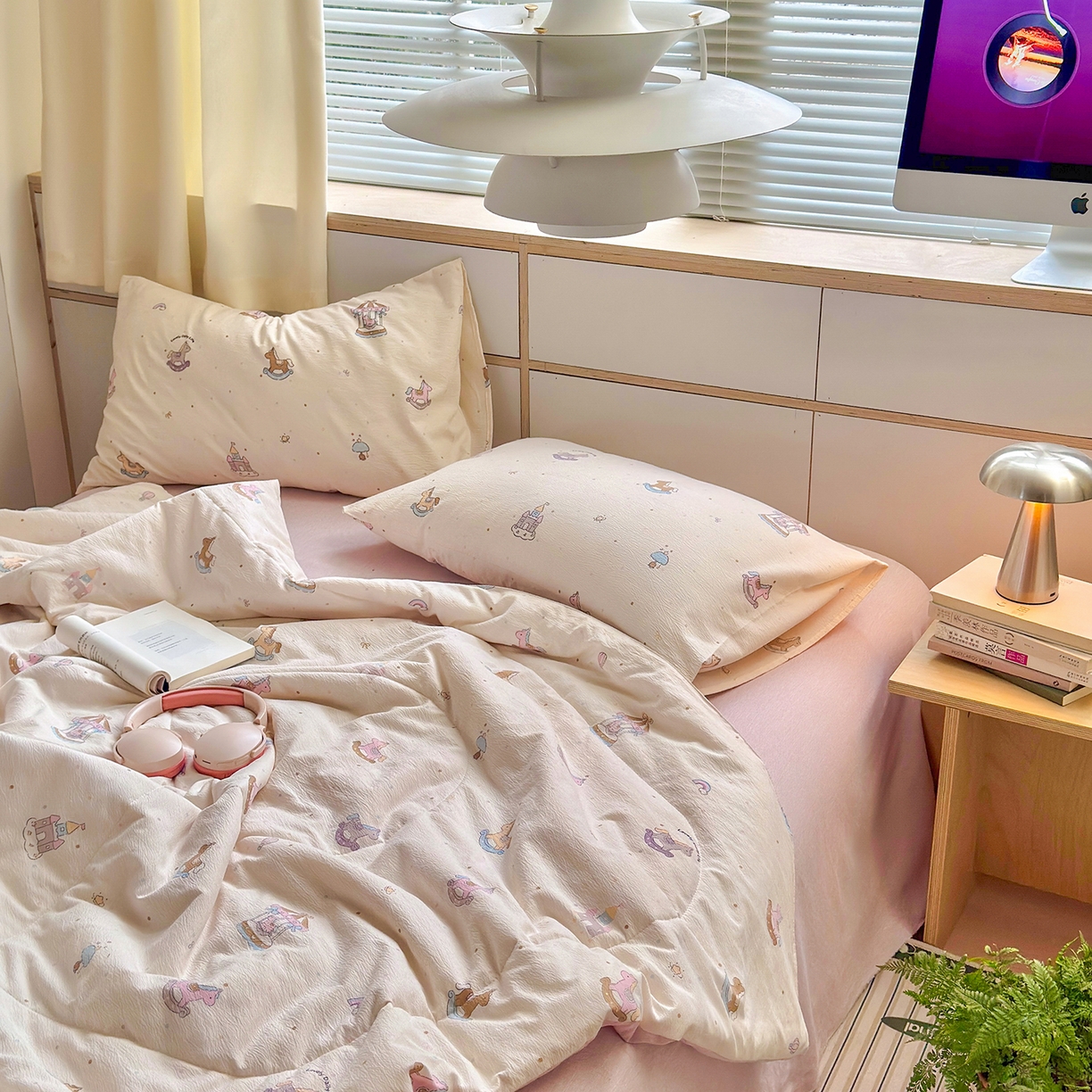 91家纺网 家纺一手货源 找家纺 老帅的工厂店 2026新款A类大豆色织提花夏被 软白木马