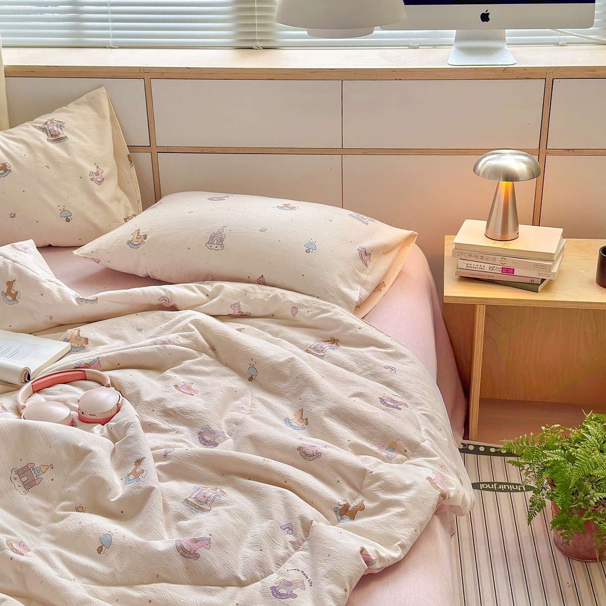 91家纺网 家纺一手货源 找家纺 老帅的工厂店 2026新款A类大豆色织提花夏被 软白木马