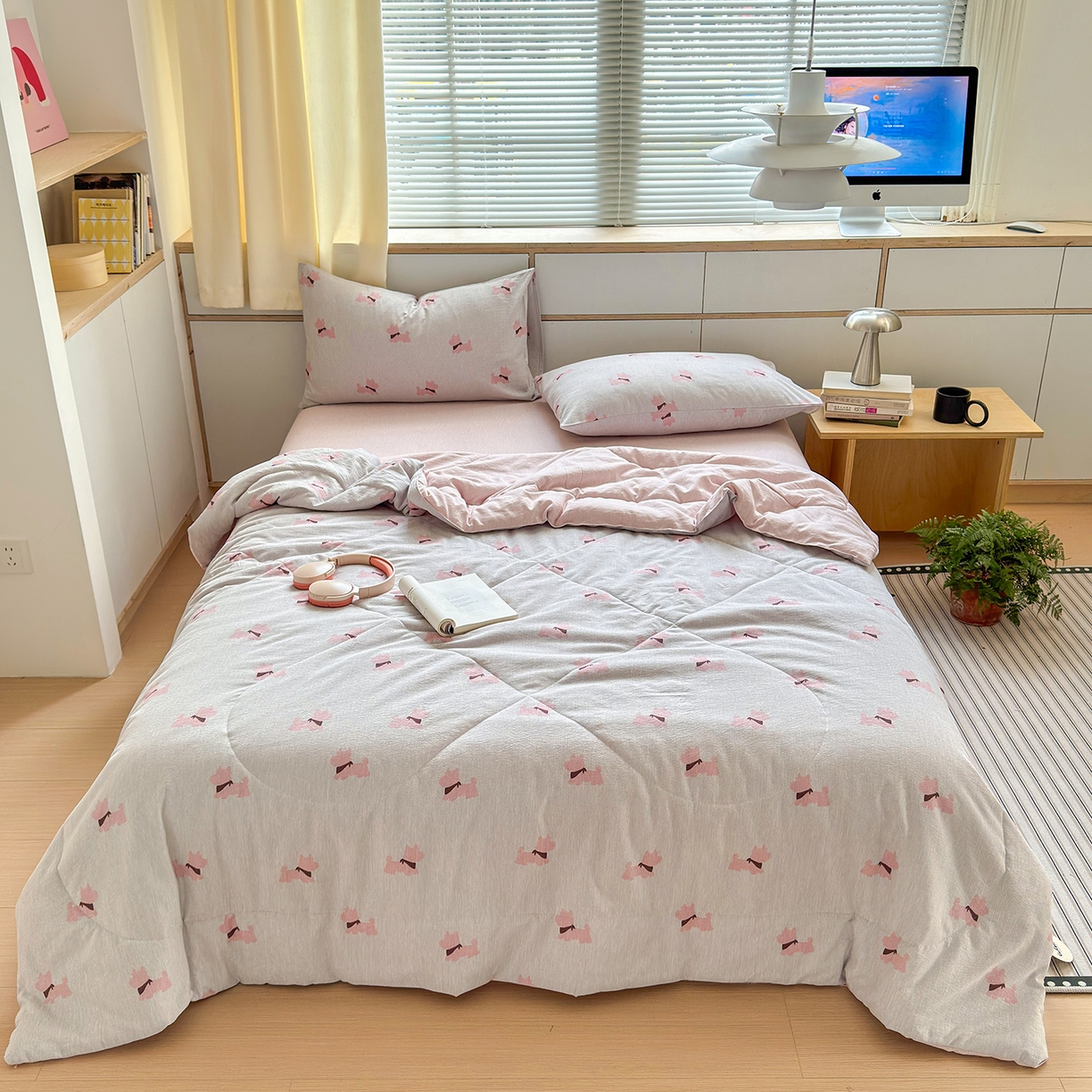 91家纺网 家纺一手货源 找家纺 老帅的工厂店 2026新款A类大豆色织提花夏被 软狗贴贴