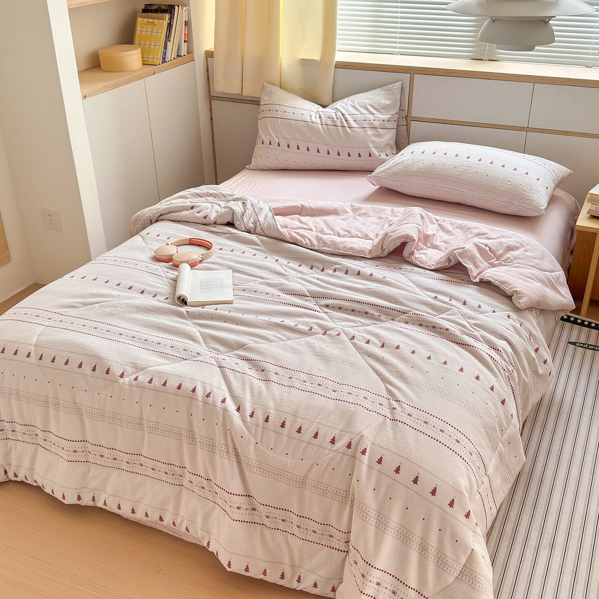 91家纺网 家纺一手货源 找家纺 老帅的工厂店 2026新款A类大豆色织提花夏被 红树结