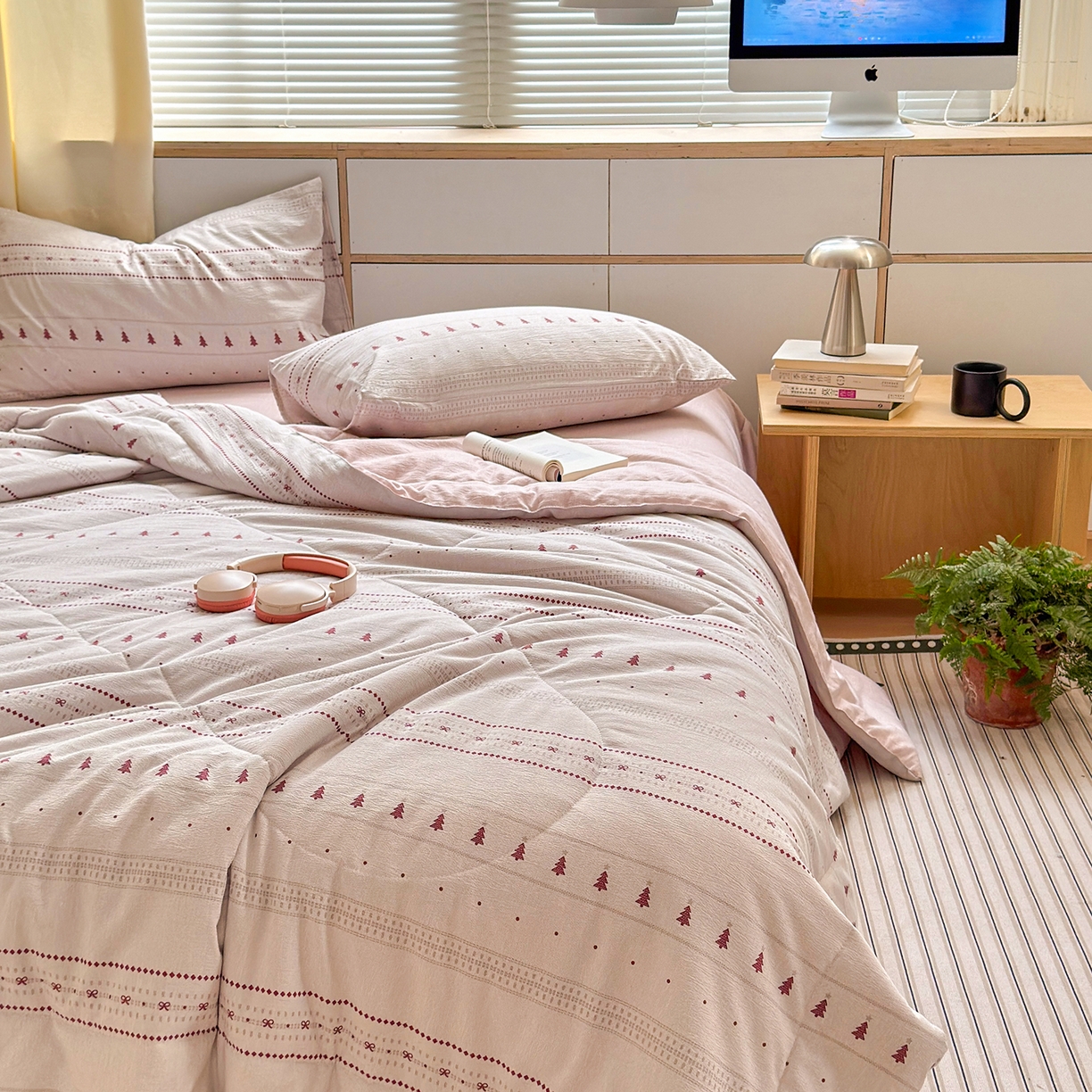 91家纺网 家纺一手货源 找家纺 老帅的工厂店 2026新款A类大豆色织提花夏被 红树结