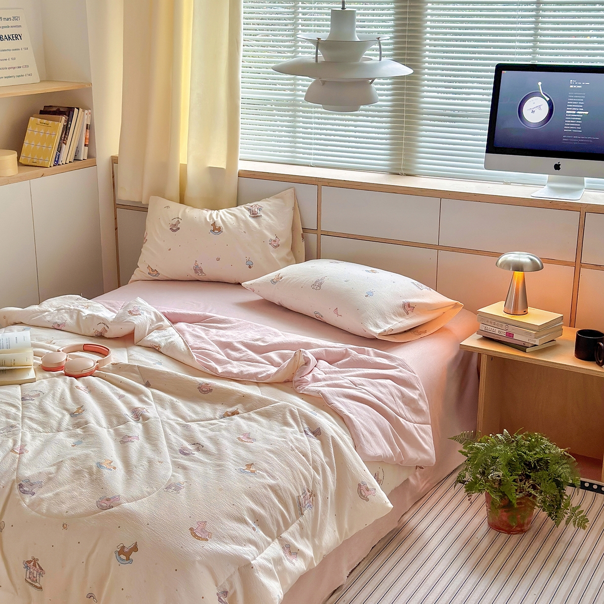 91家纺网 家纺一手货源 找家纺 老帅的工厂店 2026新款A类大豆色织提花夏被 软白木马