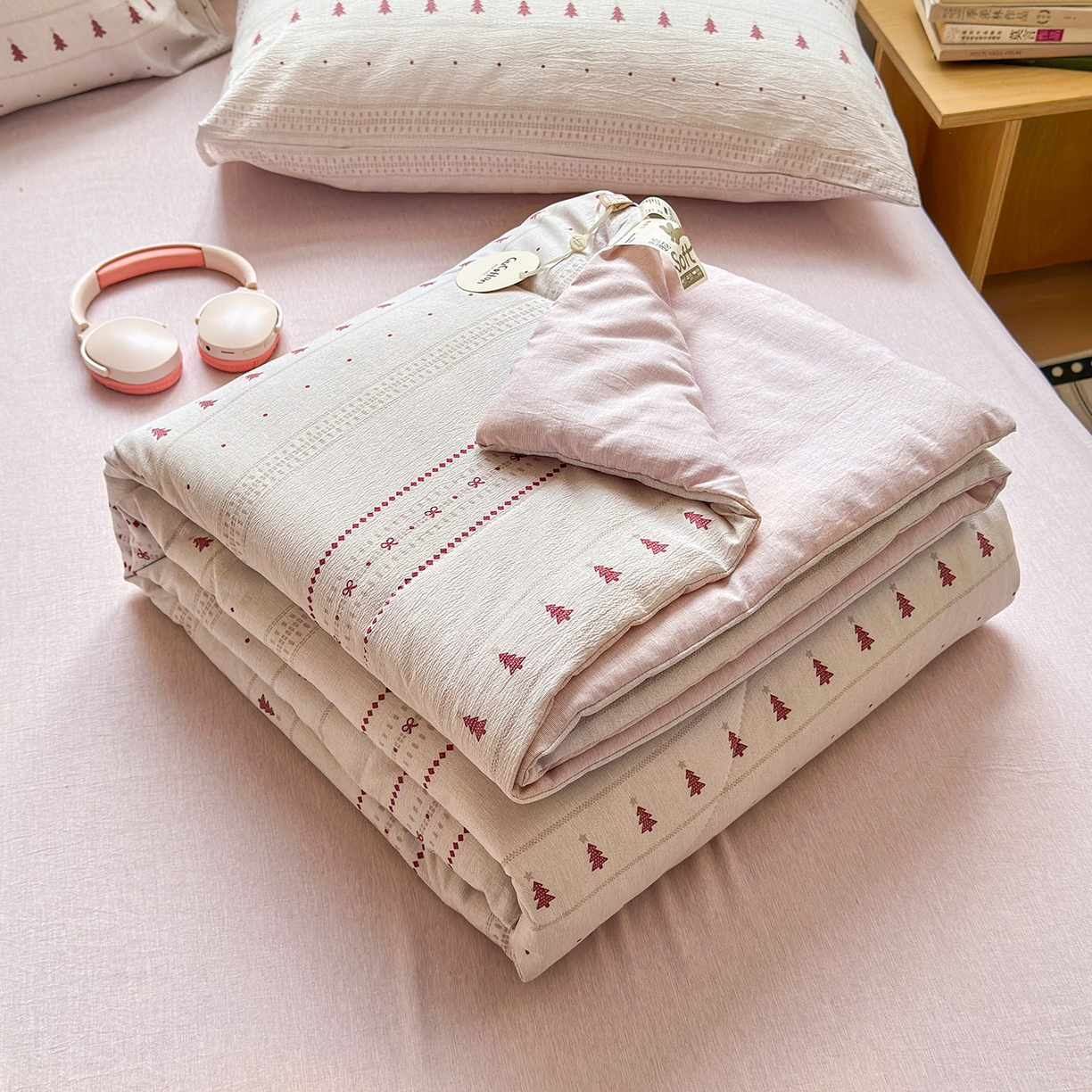 老帅的工厂店 2026新款A类大豆色织提花夏被 红树结