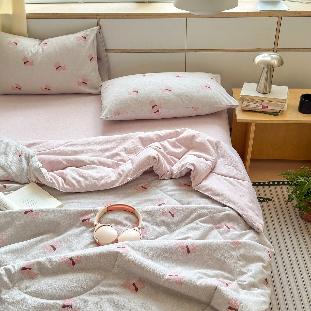 91家纺网 家纺一手货源 找家纺 老帅的工厂店 2026新款A类大豆色织提花夏被 软狗贴贴