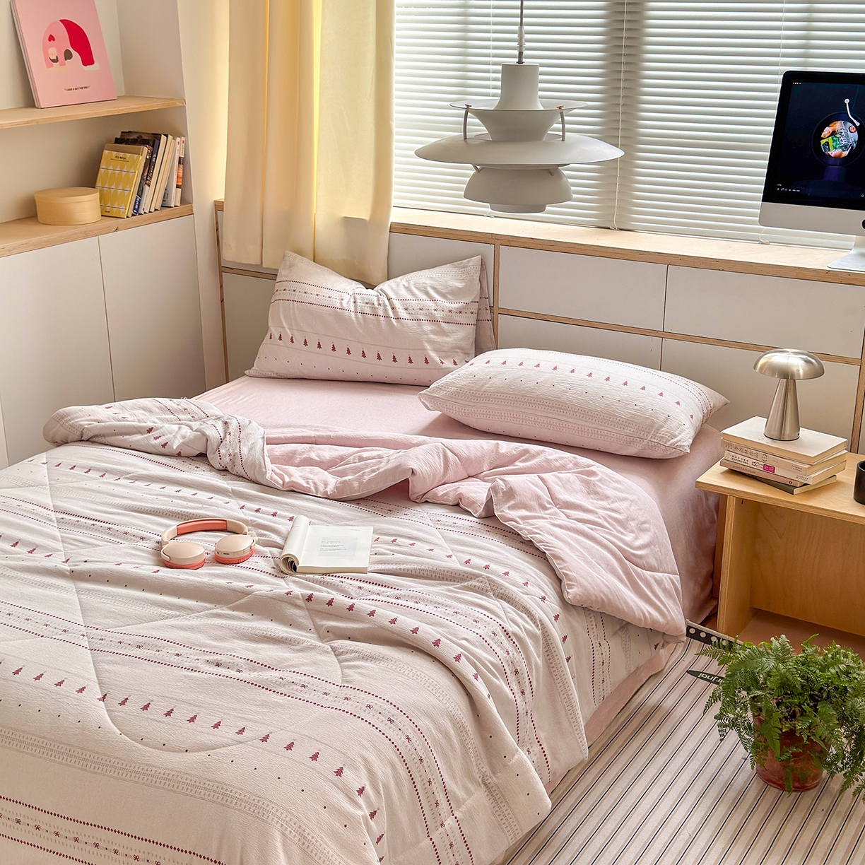 91家纺网 家纺一手货源 找家纺 老帅的工厂店 2026新款A类大豆色织提花夏被 红树结