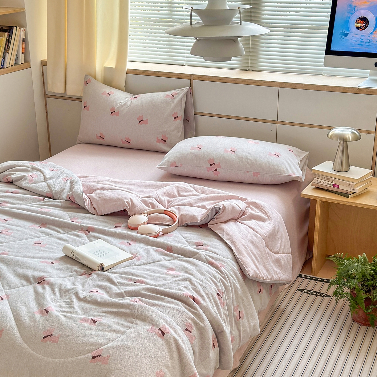 91家纺网 家纺一手货源 找家纺 老帅的工厂店 2026新款A类大豆色织提花夏被 软狗贴贴