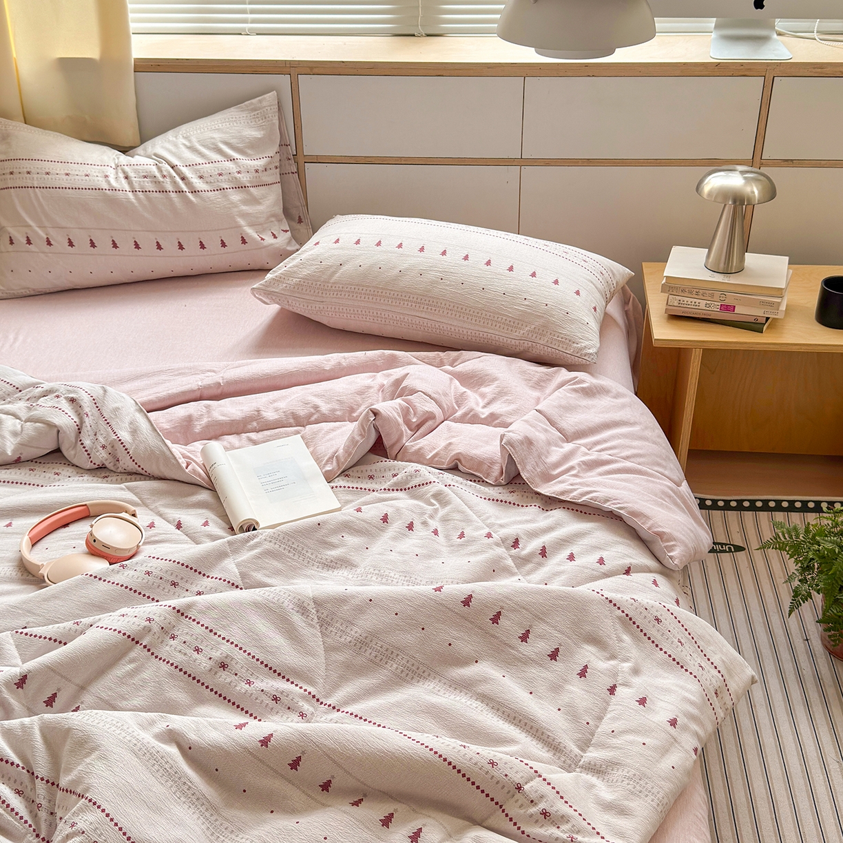 91家纺网 家纺一手货源 找家纺 老帅的工厂店 2026新款A类大豆色织提花夏被 红树结