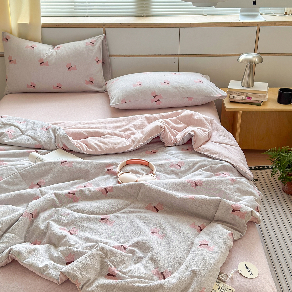 91家纺网 家纺一手货源 找家纺 老帅的工厂店 2026新款A类大豆色织提花夏被 软狗贴贴