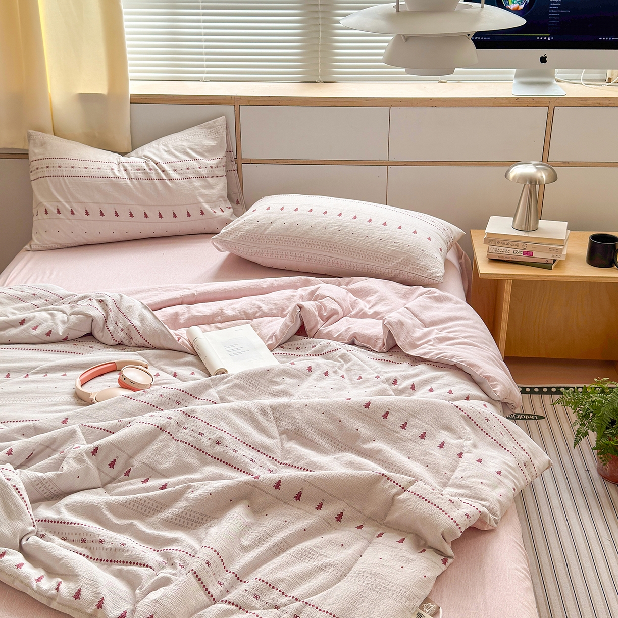 91家纺网 家纺一手货源 找家纺 老帅的工厂店 2026新款A类大豆色织提花夏被 红树结