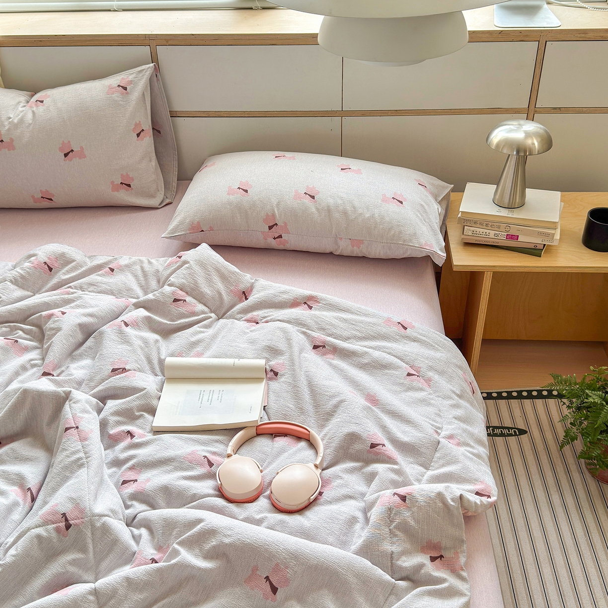 91家纺网 家纺一手货源 找家纺 老帅的工厂店 2026新款A类大豆色织提花夏被 软狗贴贴