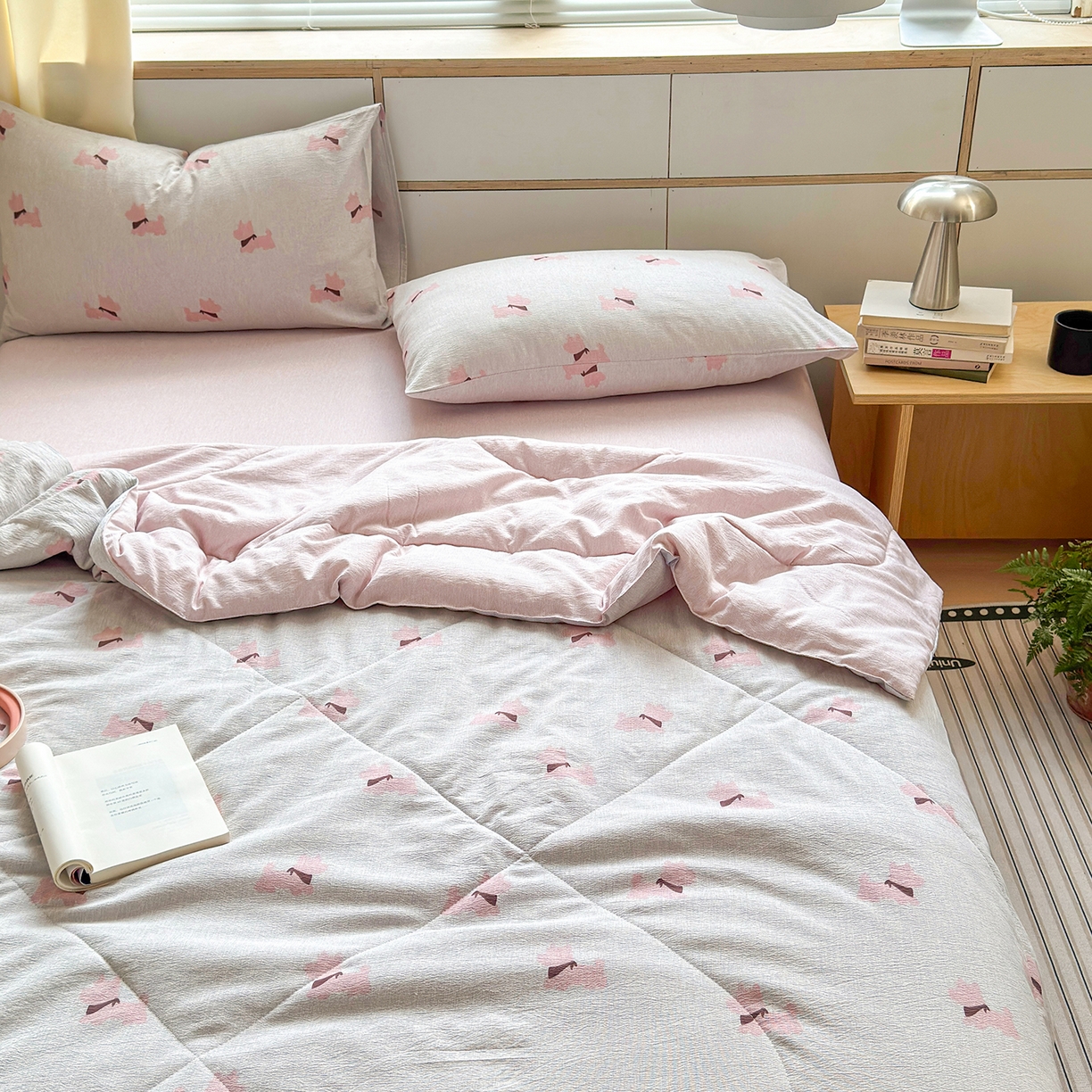 91家纺网 家纺一手货源 找家纺 老帅的工厂店 2026新款A类大豆色织提花夏被 软狗贴贴