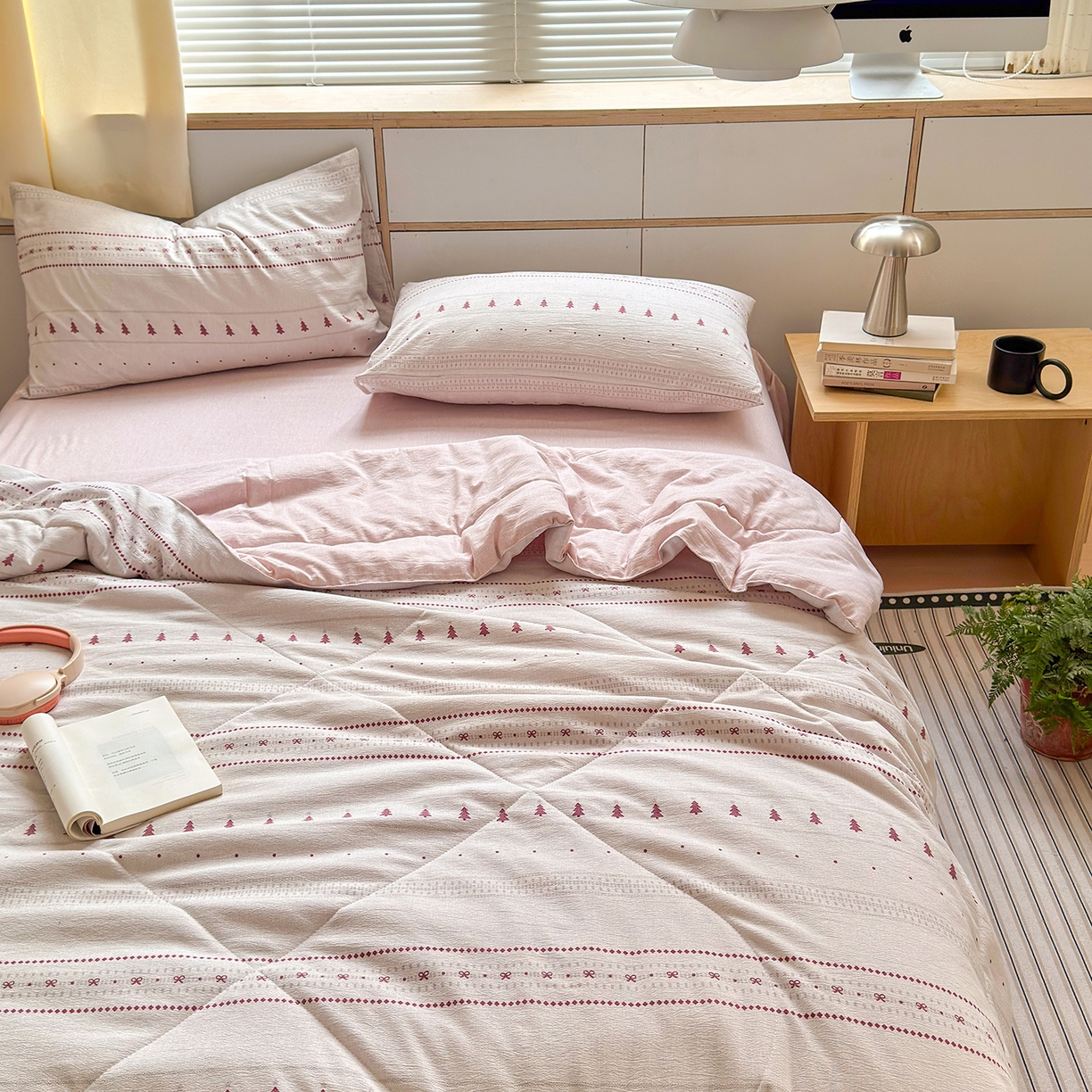 91家纺网 家纺一手货源 找家纺 老帅的工厂店 2026新款A类大豆色织提花夏被 红树结