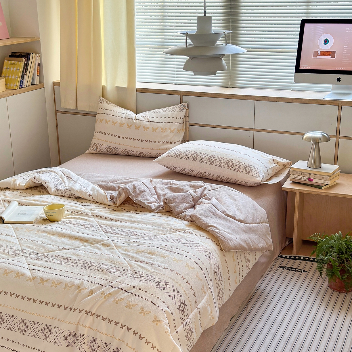 91家纺网 家纺一手货源 找家纺 老帅的工厂店 2026新款A类大豆色织提花夏被 简碟