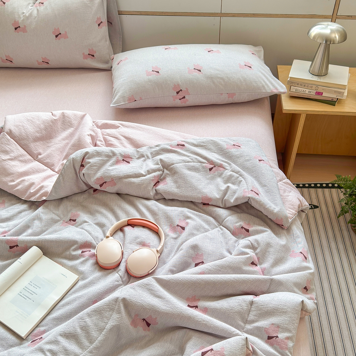 91家纺网 家纺一手货源 找家纺 老帅的工厂店 2026新款A类大豆色织提花夏被 软狗贴贴