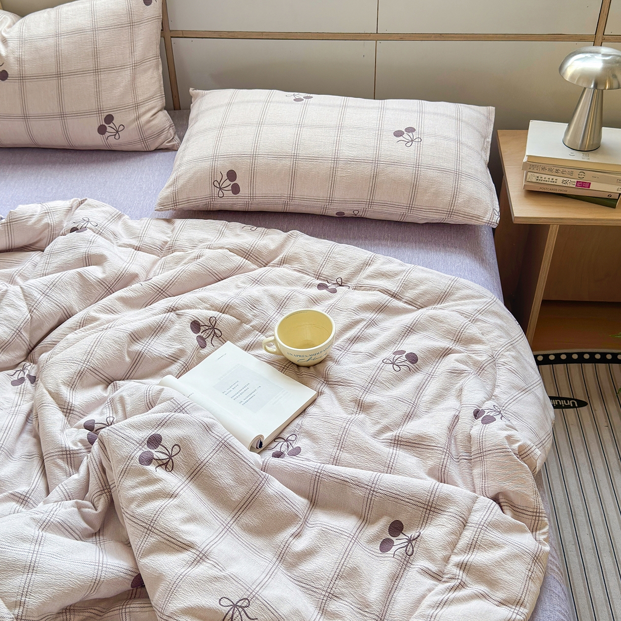 91家纺网 家纺一手货源 找家纺 老帅的工厂店 2026新款A类大豆色织提花夏被 雾格樱