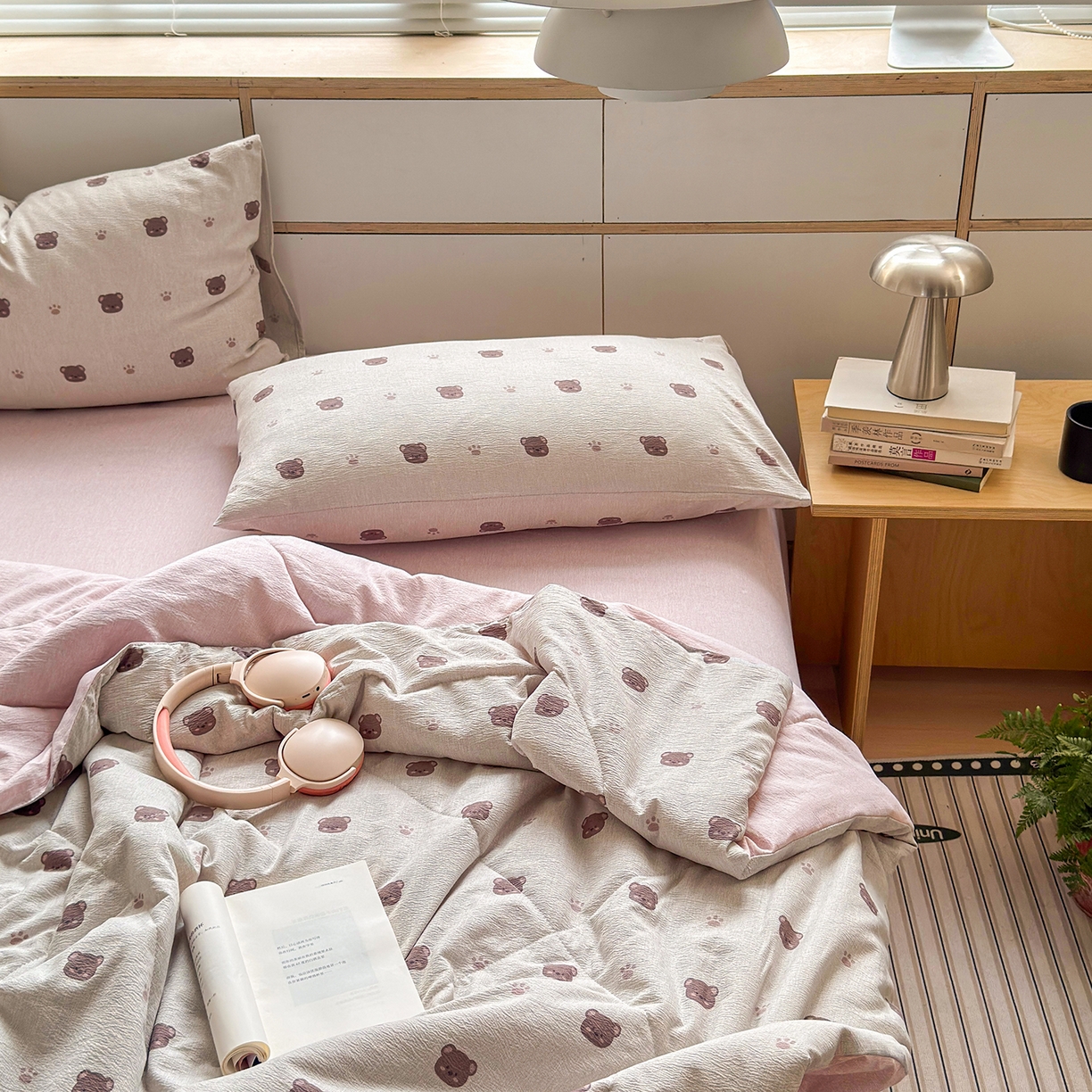 91家纺网 家纺一手货源 找家纺 老帅的工厂店 2026新款A类大豆色织提花夏被 熊印