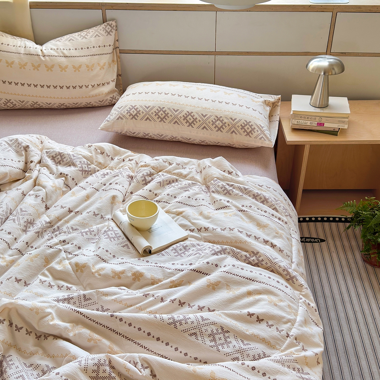 91家纺网 家纺一手货源 找家纺 老帅的工厂店 2026新款A类大豆色织提花夏被 简碟