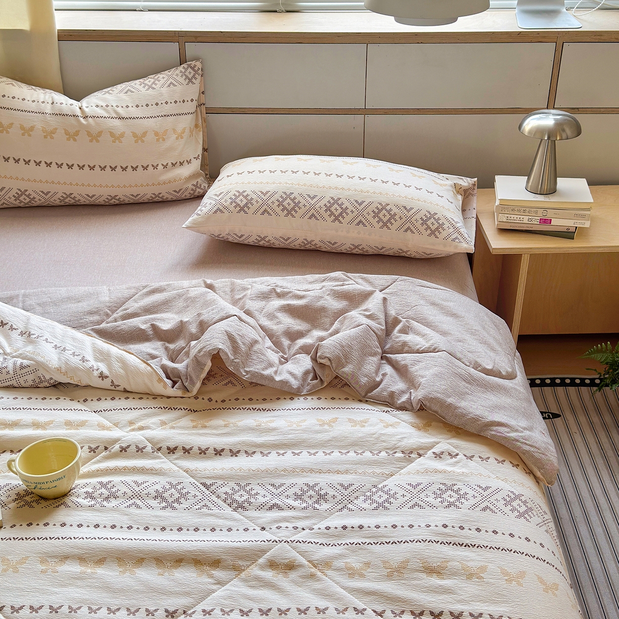 91家纺网 家纺一手货源 找家纺 老帅的工厂店 2026新款A类大豆色织提花夏被 简碟