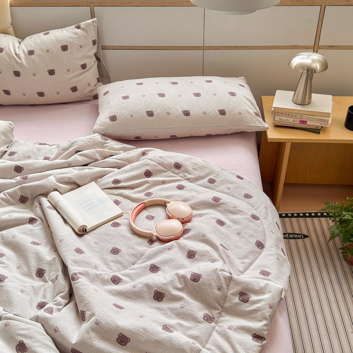 91家纺网 家纺一手货源 找家纺 老帅的工厂店 2026新款A类大豆色织提花夏被 熊印