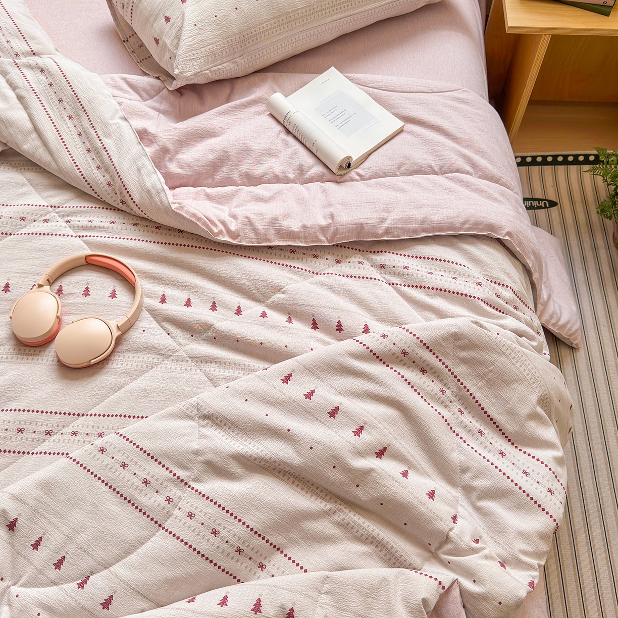 91家纺网 家纺一手货源 找家纺 老帅的工厂店 2026新款A类大豆色织提花夏被 红树结