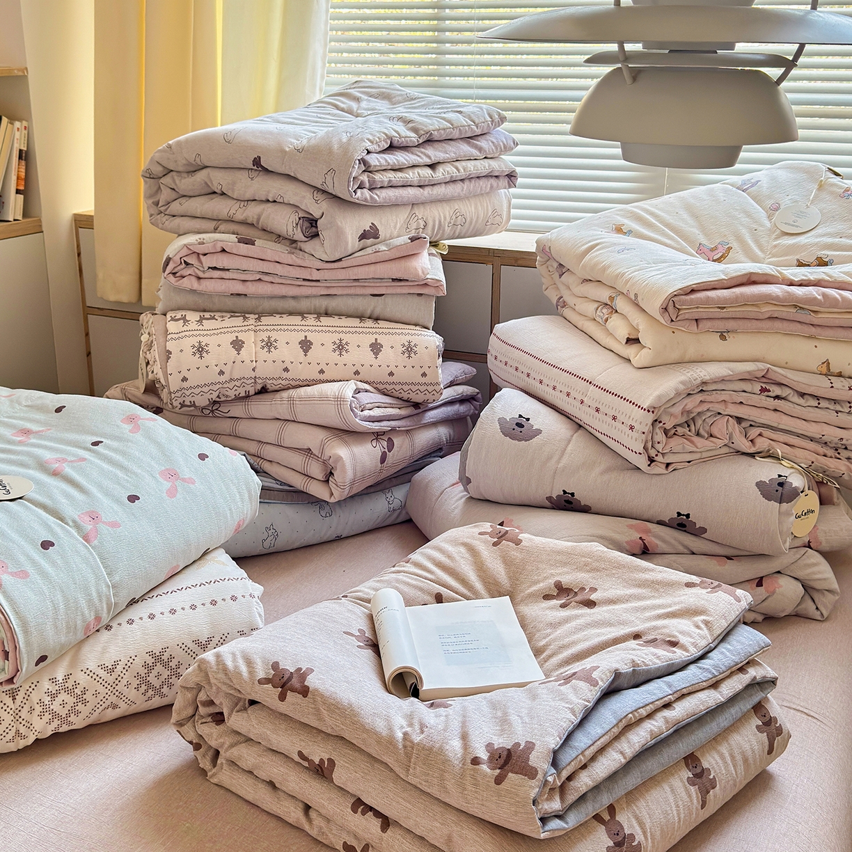 91家纺网 家纺一手货源 找家纺 老帅的工厂店 2026新款A类大豆色织提花夏被 组合