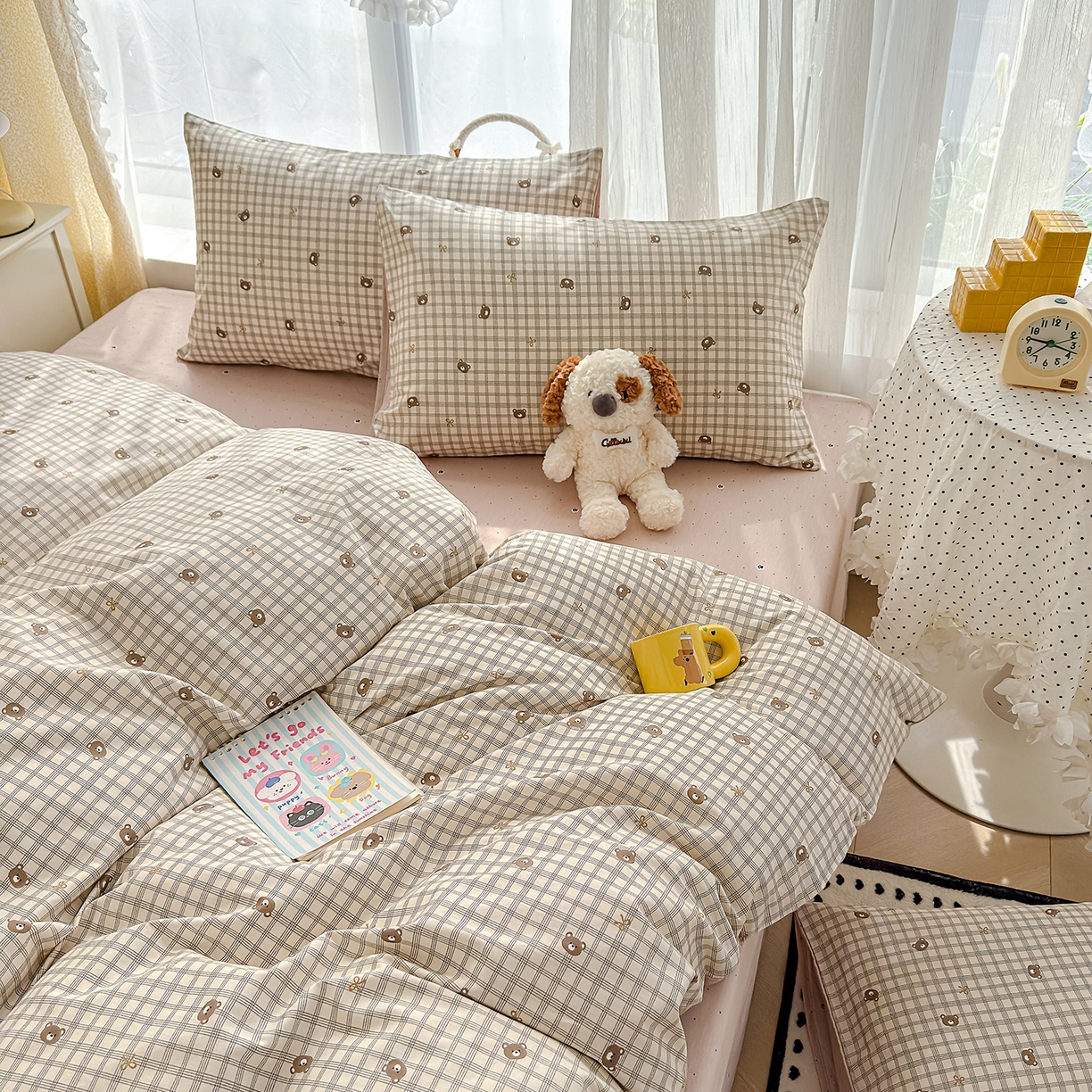 91家纺网 家纺一手货源 找家纺 铺尚美家纺 2026新款12868新疆全棉纯棉单品被套系列（提供质检报告） 温莎小熊