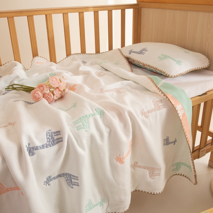 91家纺网 家纺一手货源 找家纺 （总）美达家纺 2026新款全棉色织六层纱儿童盖毯毯子夏被浴巾