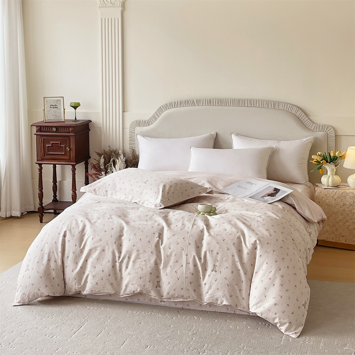 91家纺网 家纺一手货源 找家纺 宝齐莱家纺 2026新款全棉纯棉13372印花被套单被套被套单件 小确幸