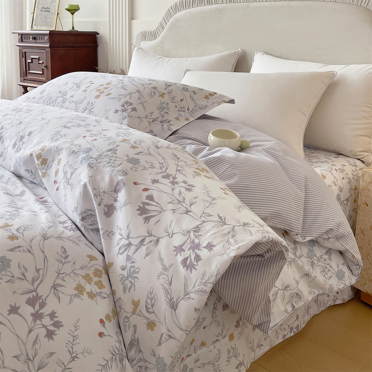 91家纺网 家纺一手货源 找家纺 宝齐莱家纺 2026新款全棉纯棉13372印花被套单被套被套单件 花解语