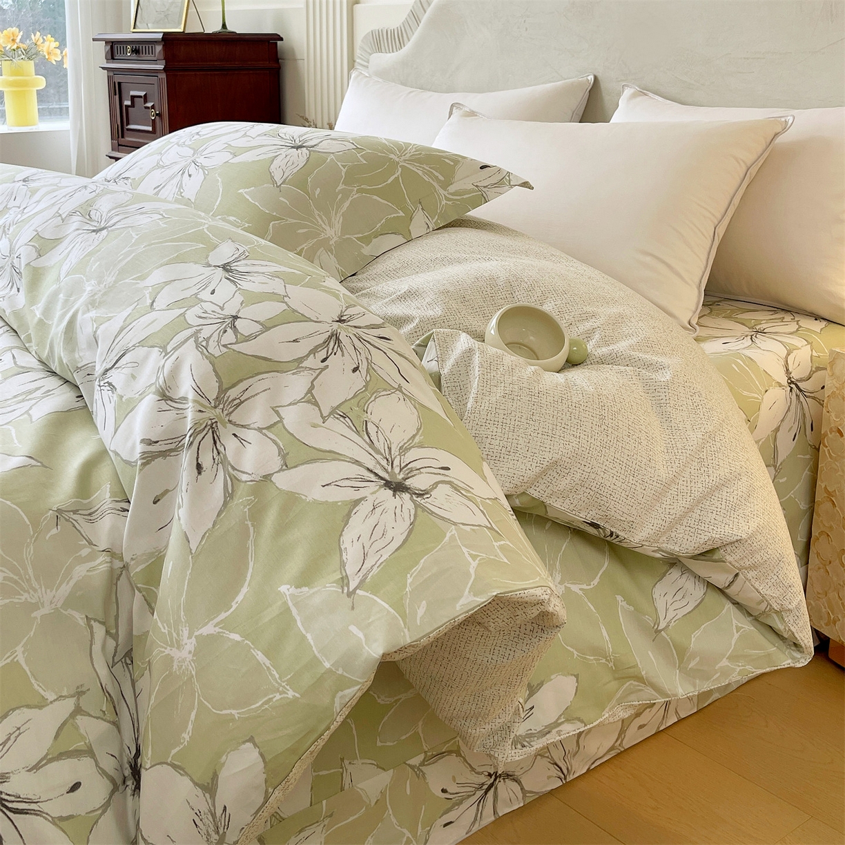 91家纺网 家纺一手货源 找家纺 宝齐莱家纺 2026新款全棉纯棉13372印花被套单被套被套单件 云间月