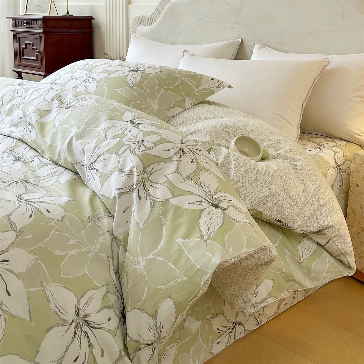 91家纺网 家纺一手货源 找家纺 宝齐莱家纺 2026新款全棉纯棉13372印花被套单被套被套单件 云间月