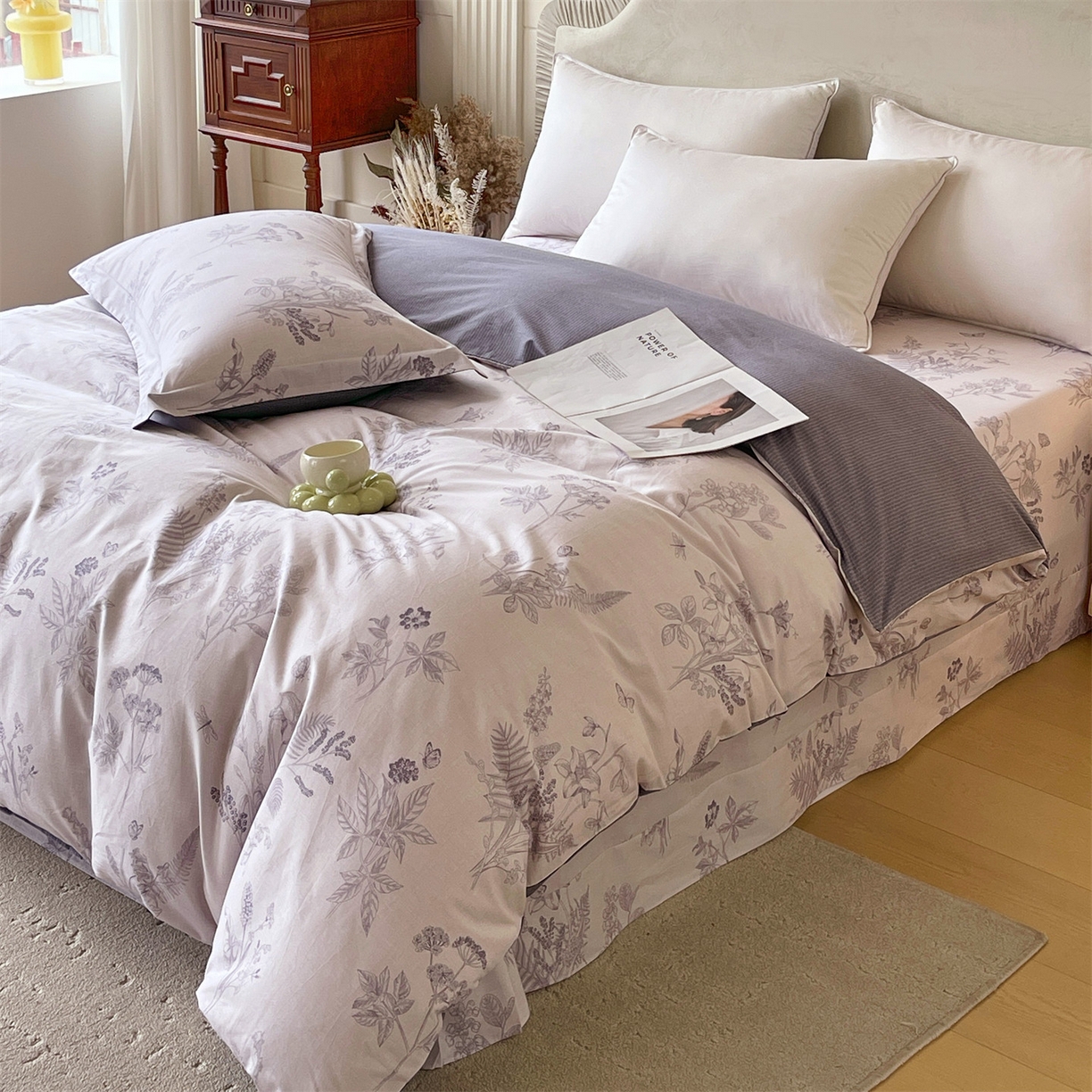 91家纺网 家纺一手货源 找家纺 宝齐莱家纺 2026新款全棉纯棉13372印花被套单被套被套单件 清雅