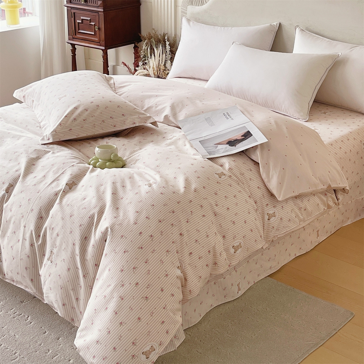 91家纺网 家纺一手货源 找家纺 宝齐莱家纺 2026新款全棉纯棉13372印花被套单被套被套单件 小确幸