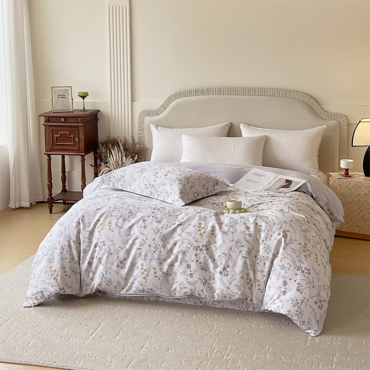 91家纺网 家纺一手货源 找家纺 宝齐莱家纺 2026新款全棉纯棉13372印花被套单被套被套单件 花解语