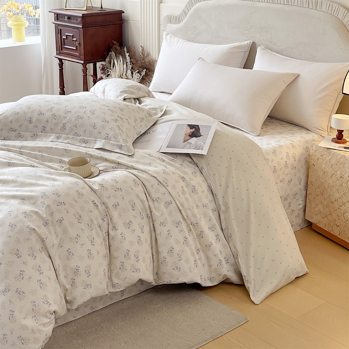 91家纺网 家纺一手货源 找家纺 宝齐莱家纺 2026新款全棉纯棉13372印花被套单被套被套单件 左岸晨雾