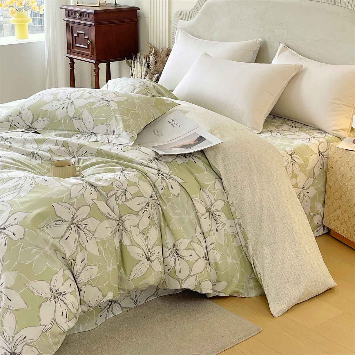 91家纺网 家纺一手货源 找家纺 宝齐莱家纺 2026新款全棉纯棉13372印花被套单被套被套单件 云间月