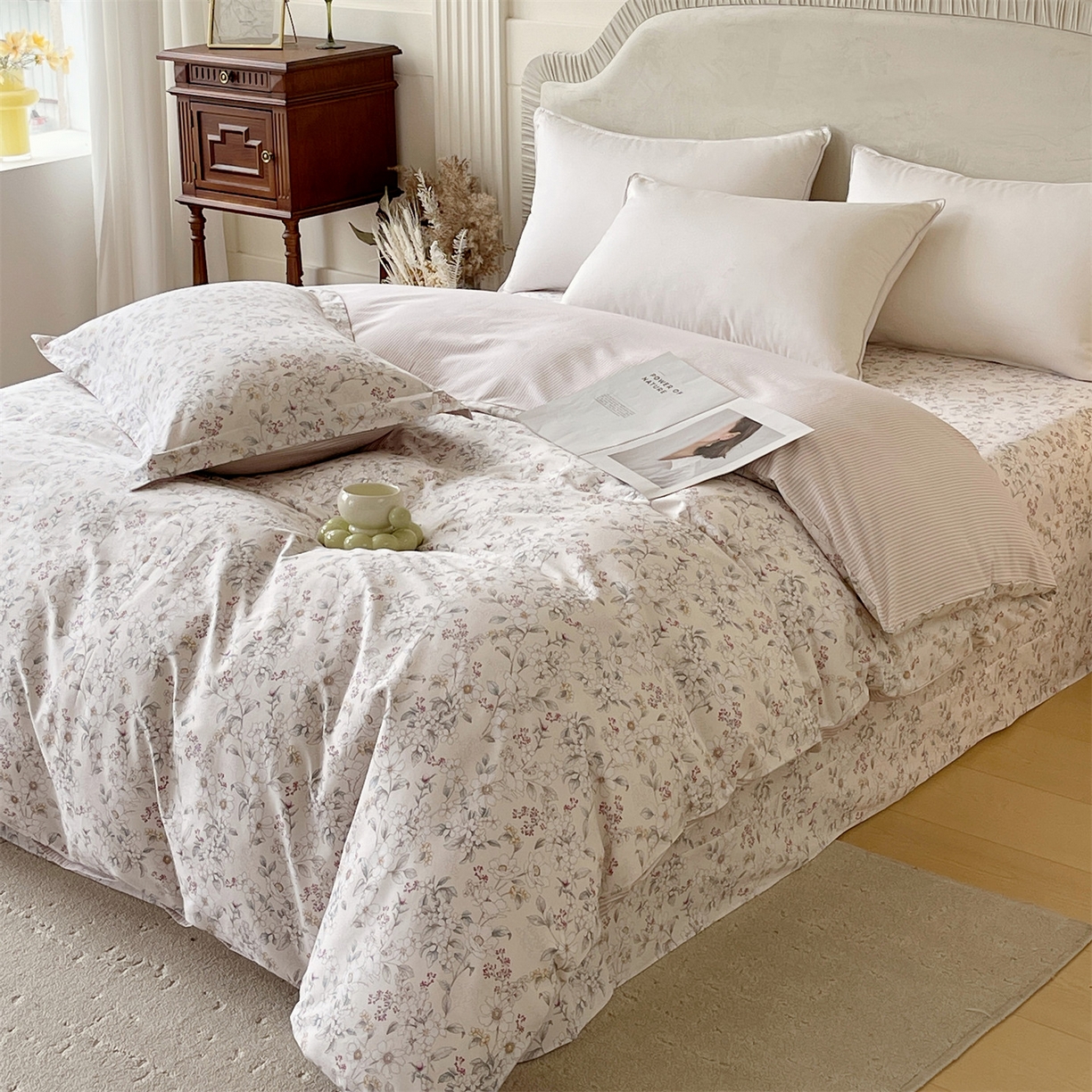 91家纺网 家纺一手货源 找家纺 宝齐莱家纺 2026新款全棉纯棉13372印花被套单被套被套单件 烟花间