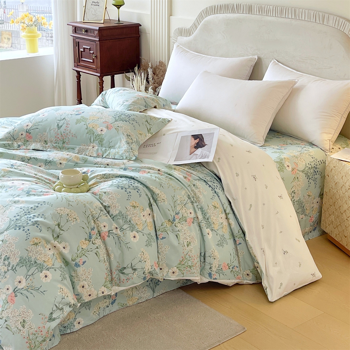 91家纺网 家纺一手货源 找家纺 宝齐莱家纺 2026新款全棉纯棉13372印花被套单被套被套单件 浅茉