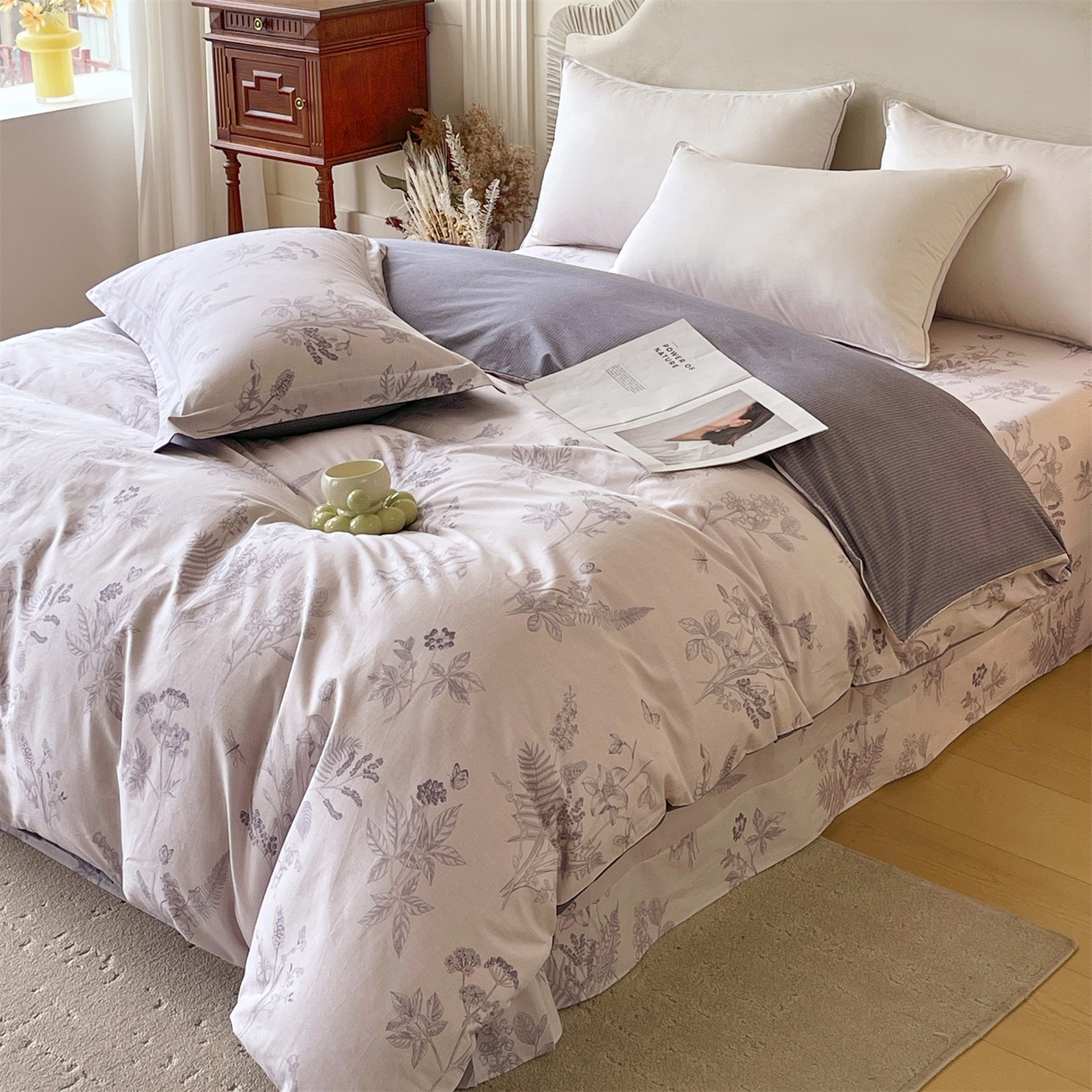 91家纺网 家纺一手货源 找家纺 宝齐莱家纺 2026新款全棉纯棉13372印花被套单被套被套单件 清雅