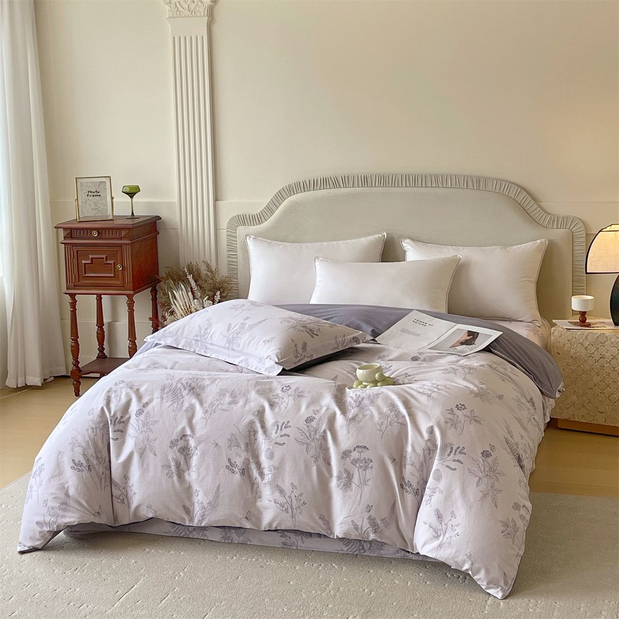 91家纺网 家纺一手货源 找家纺 宝齐莱家纺 2026新款全棉纯棉13372印花被套单被套被套单件 清雅