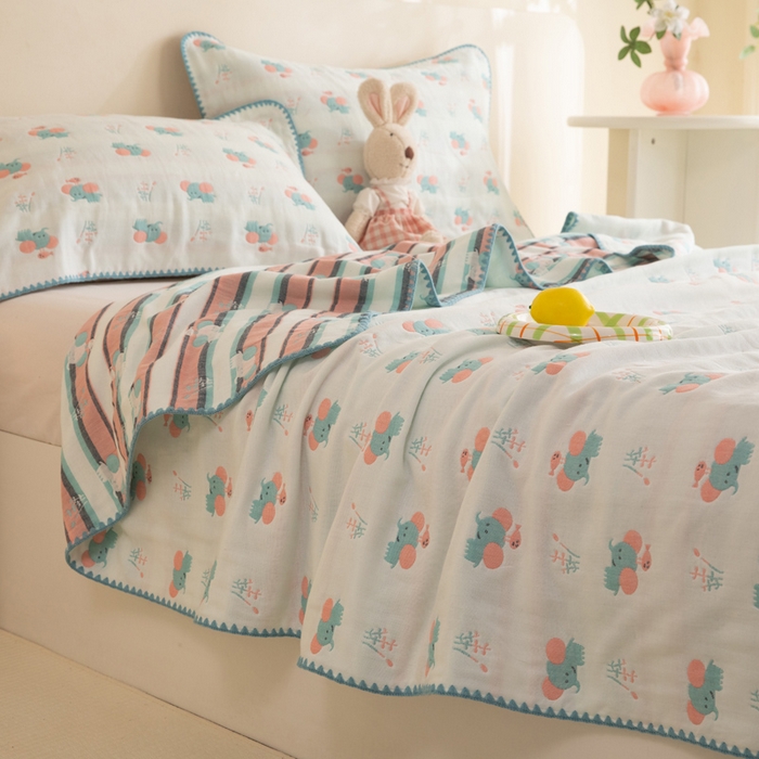 91家纺网 家纺一手货源 找家纺 （总）美达家纺 2026新款全棉六层纱高温砂洗夏被盖毯夏凉被空调被