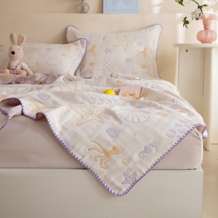 91家纺网 家纺一手货源 找家纺 （总）美达家纺 2026新款全棉六层纱高温砂洗夏被盖毯夏凉被空调被