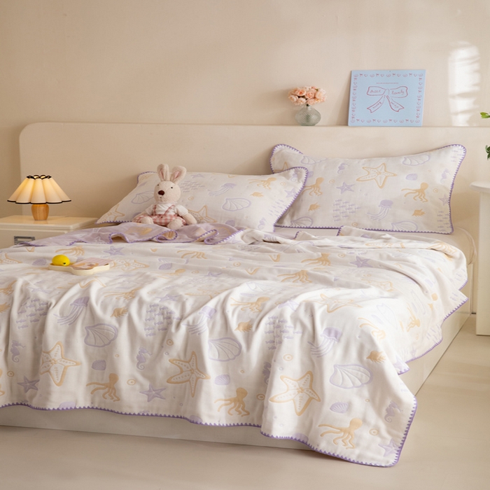 91家纺网 家纺一手货源 找家纺 （总）美达家纺 2026新款全棉六层纱高温砂洗夏被盖毯夏凉被空调被