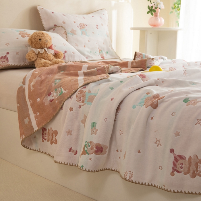 91家纺网 家纺一手货源 找家纺 （总）美达家纺 2026新款全棉六层纱高温砂洗夏被盖毯夏凉被空调被